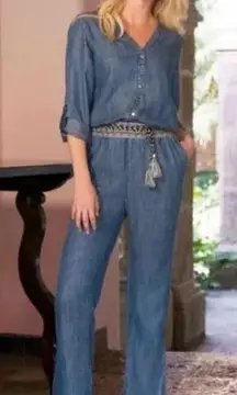 Soft Surroundings Chambray Dulce Jumpsuit