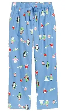Old Navy Women XL Flannel Pajama Pants Penguins Blue Christmas Festive Winter