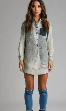 Stonewashed denim shirt/dress. Long sleeve. No pockets. Blue. Medium. NWOT