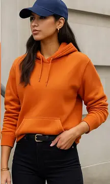 H&M‎ Orange Relaxed Fit Hoodie XS