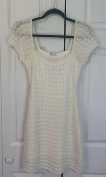 Hollister White Crochet Mini Dress