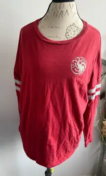 Game of Thrones Targaryen HBO Long Sleeve Graphic Tee Red XL