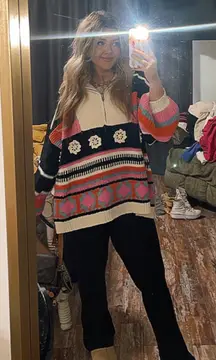 Black crochet sweater