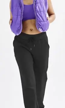 TEK GEAR Womens Soft Fleece Lined Athlesure Pants Size Large Long Black Pockets