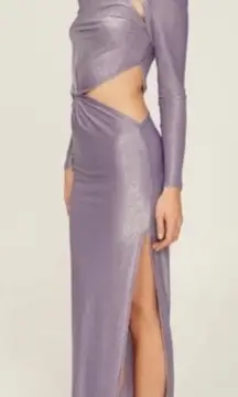 RTR Bronx & Banco‎ Amara Lilac Cut Out Side Slit Long Sleeve Maxi Dress Sz 4