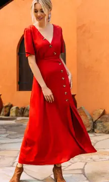 Red Francesca’s Maxi Dress