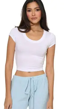 Cropped Scoop Neck Tee