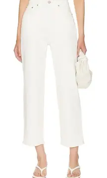 Pistola Crop Super High Rise Straight Crop Jeans in Sand Vintage Cream Size 30