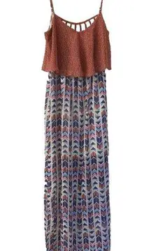 “Accidentally In Love” Juniors Maxi Dress Aztec Print