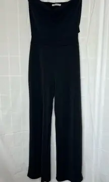 Take A Minute Wide Leg Strapless Jumpsuit in Black small