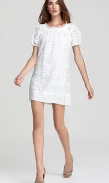 Max &‎ Cleo Isabella Eyelet white mini Dress size Medium