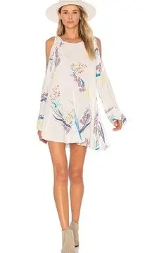 Free People  Revolve Clear Skies Floral Tunic Cream Dress