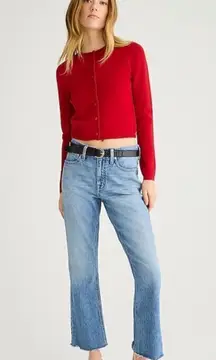EUC J.Crew Tall 9" demi-boot crop jean in Ruby wash Sold Out Sz 28 Broken Zipper