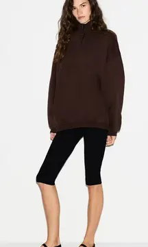 SKIMS Oversize Fleece Half Zip Pullover in Espresso small NWT