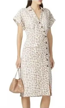 Joie Collared Button Front Short Sleeve Linen‎ Pocket Coady Shirt Dress S