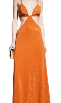 CULT GAIA Dari Metallic Cutout Column Gown Size Medium Cinder