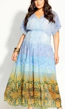 Shanika Mirror Blue Ombre Maxi Dress