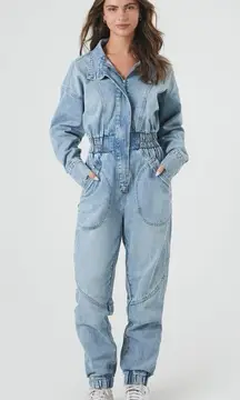 New w/tags Forever 21 Jumpsuit 2X Denim Boiler jumpSuit Jogger