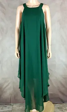 Love Squared Plus Size Asymmetrical Chiffon Cocktail Dress Green NWT 1X