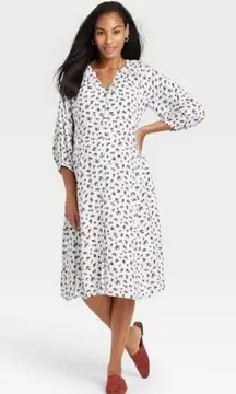 The Nines by Hatch Floral Button-Front Poplin Maternity Dress