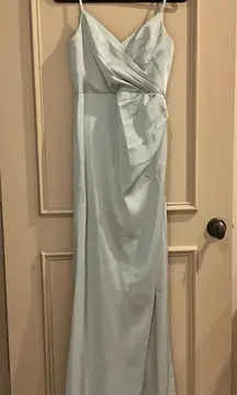 AZAZIE Maci Stretch Satin Dress Bridesmaid AGAVE Size A6 Sage Green