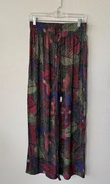 Rachel Zoe Wide Leg Resort Beaded Tassel Parrot Boho Pants Women's Size S