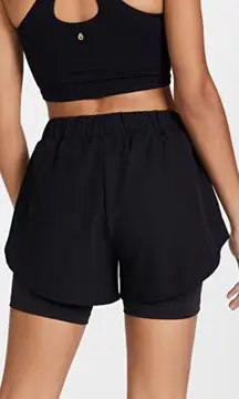 layered running shorts