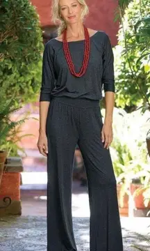 Soft Surroundings Toujours Jumpsuit Wide Leg Soft Stretch Jersey Knit Large