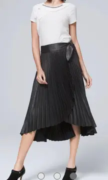 NWOT Metallic Pleated Wrap MIDI Skirt. 0 