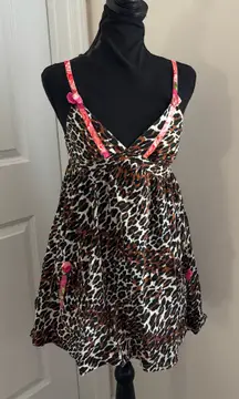 Betsey Johnson Nightgown Cheetah Print 