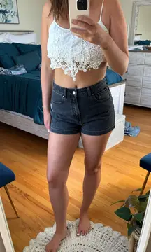 Black PacSun Mom Jean Shorts High-Waisted