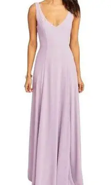 NWT Show‎ Me Your Mumu Jenn Maxi Dress in Violet Chiffon Sz S Wedding Bridesmaid