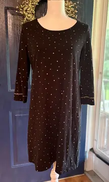 Soma Black and Silver Embellished Sheath Night Gown size M