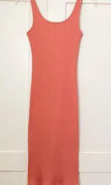 Wilfred Free Aritzia Murdock Ribbed Bodycon Dress In Tickled Coral XS