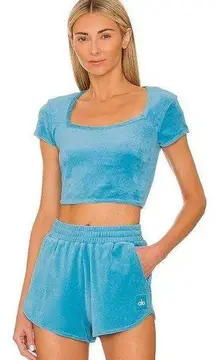 terry cloth shorts and top set in blue splash size M