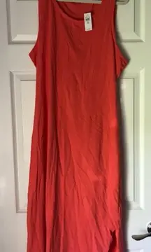 GAP Sleeveless Red Maxi Dress