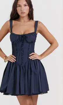 HOUSE OF CB 'Pietra' French Navy Corset Mini Dress NWOT size XL‎