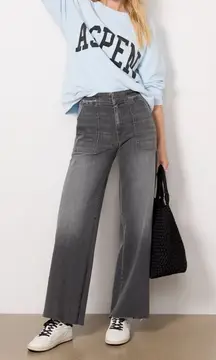 Kut From the Kloth Meg High Rise Wide Leg Utility Jeans Gray Unification 10