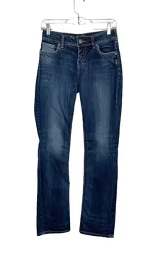 Suki Fluid Denim Dark Wash Mid-rise Straight Leg Jeans