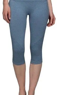 Lululemon  Leggings In The Flow Crop II Heathered Blue Denim Lulu Size 2 | XS