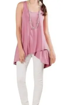 EUC Matilda Jane Adventure Begins Secret Garden Swing Tank Top Pink Floral Small