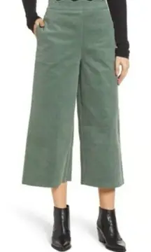 Urban Outfitters BP Green Corduroy High Rise Wide Leg Pants Scallop Waist Small