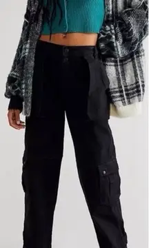 We The Free by Free People Marx Slouchy Cargo Jeans Women’s 25 Black Oversized