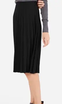 Everlane Black Pleated Midi Skirt