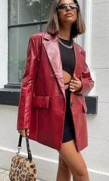 Princess Polly Jocelyn faux leather blazer