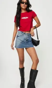 Princess Polly Jellicoe Spliced Denim Skirt Multi Wash