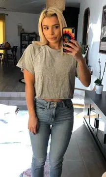 Topshop grey cropped T-shirt