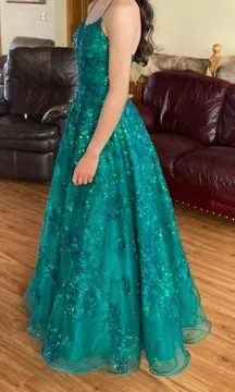 Ellie Wilde Emerald Green Prom Dress