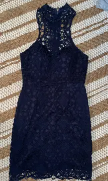Navy Lace Bodycon Dress