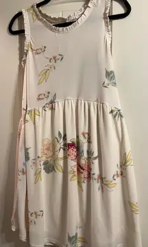 Off White Tank Top Floral Dress
